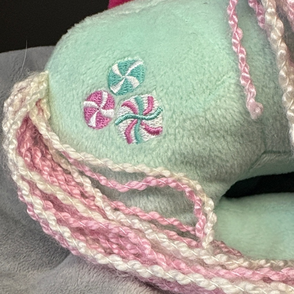 Mint Green Plush Pony with Pink Mane - Picture 3 of 7